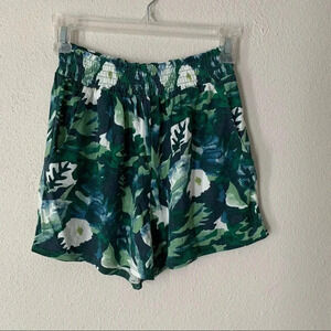 T4T green blue floral print loose flowy high rise shorts S